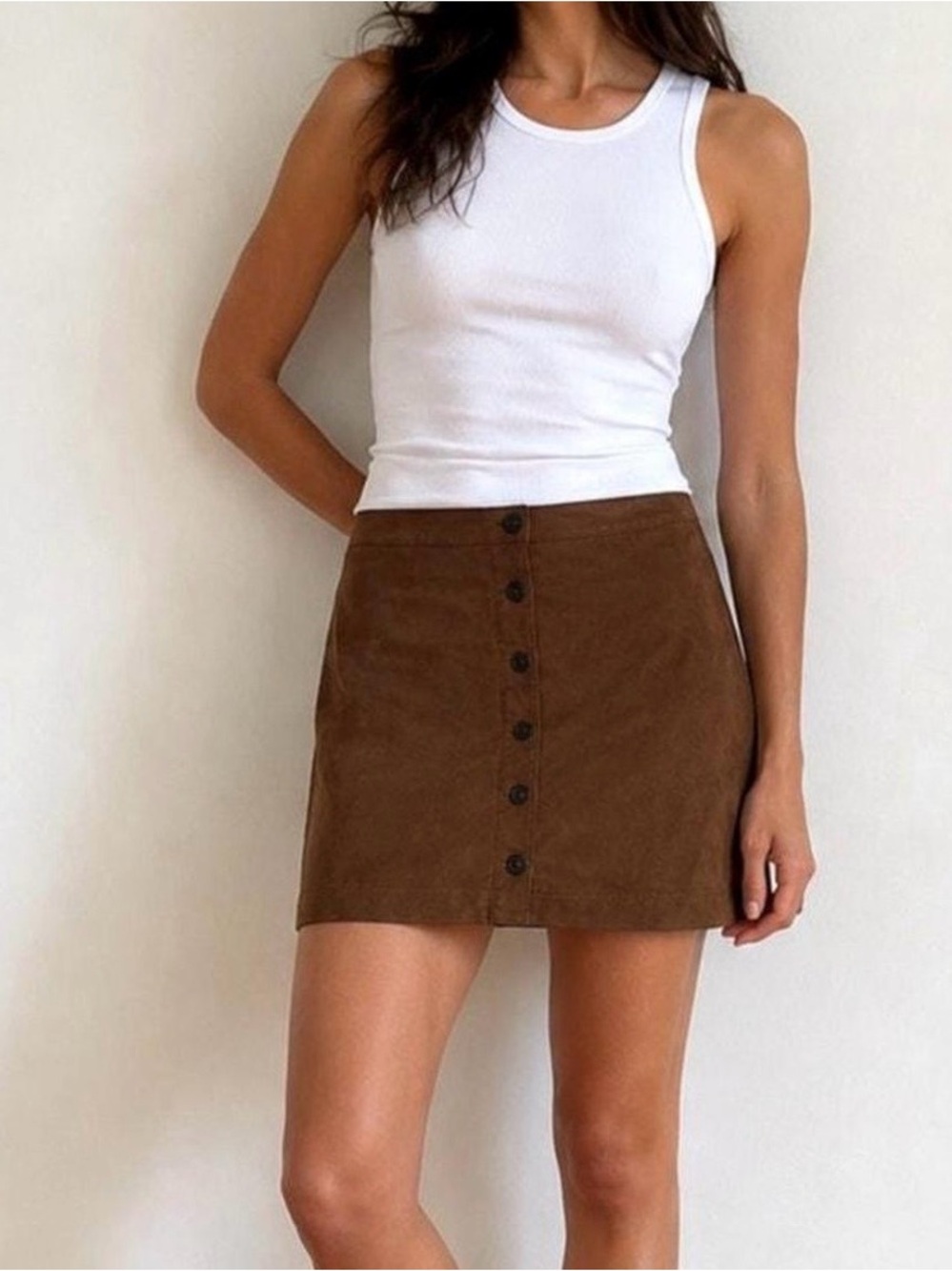 Abercrombie & Fitch Chestnut Button-Front A-Line Skirt - Women